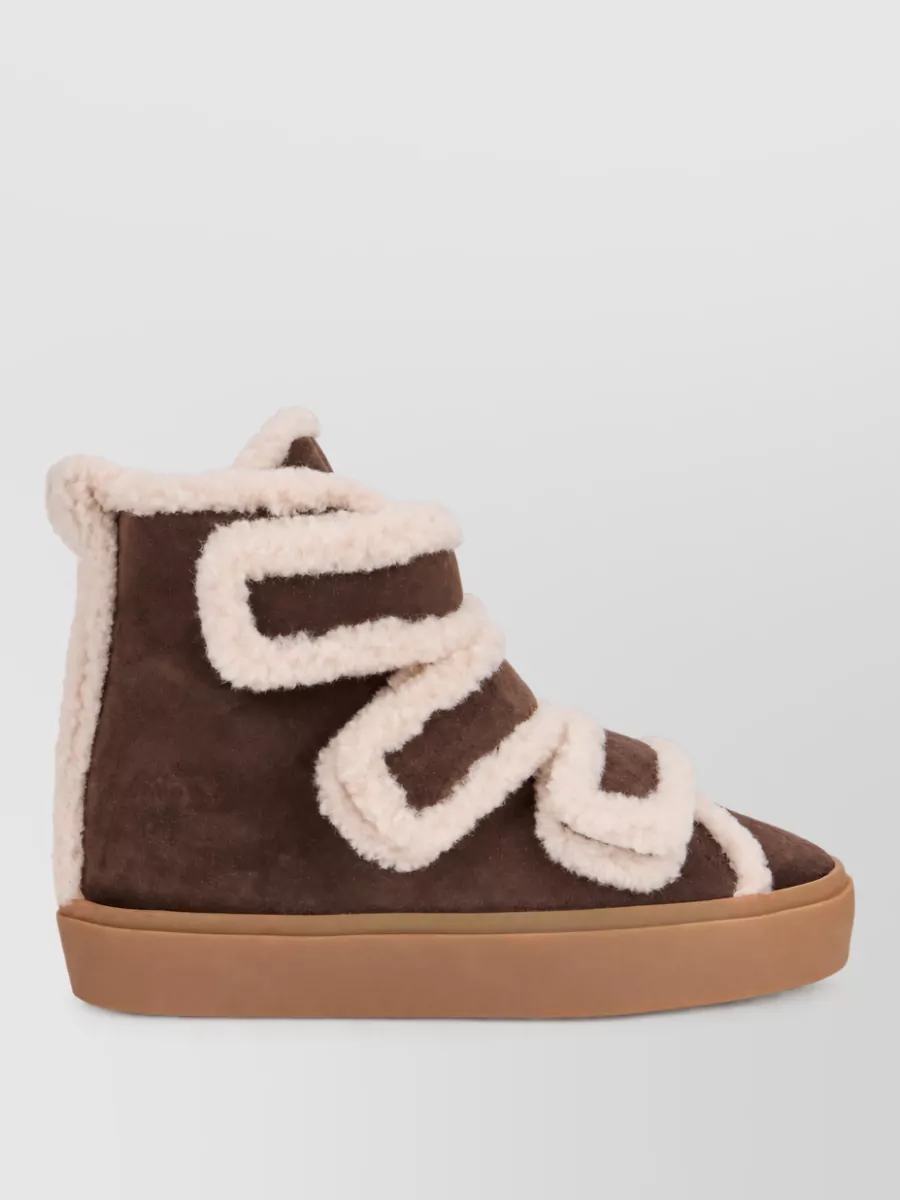 Inuikii Suede fur trim ankle boots