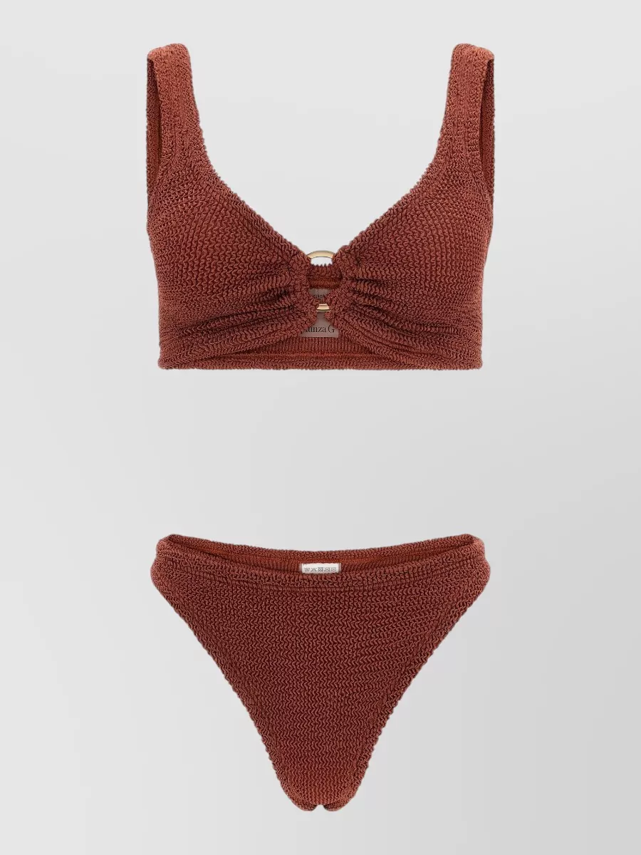 Hunza G crinkled v-neck bikini