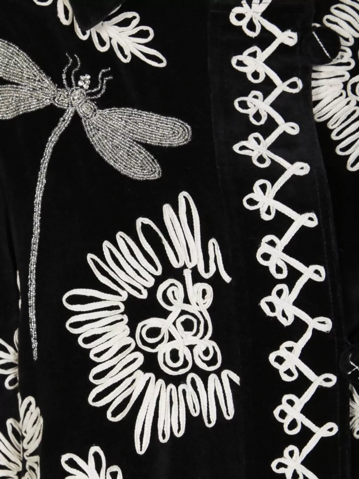 Forte Forte Velvet Coat Embroidered Flowers