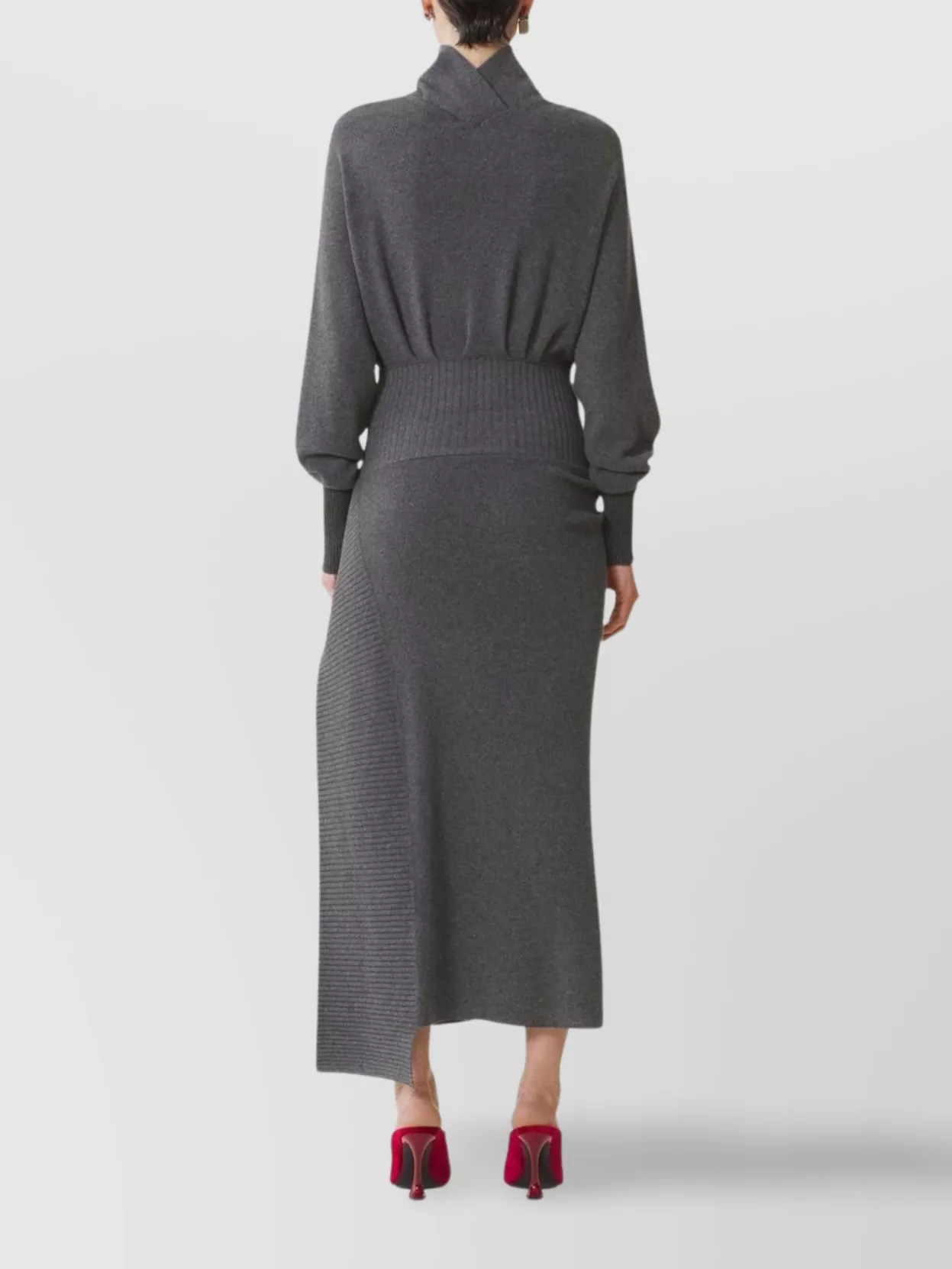Lanvin Knee Length Dress With Turtleneck And Side Slit
