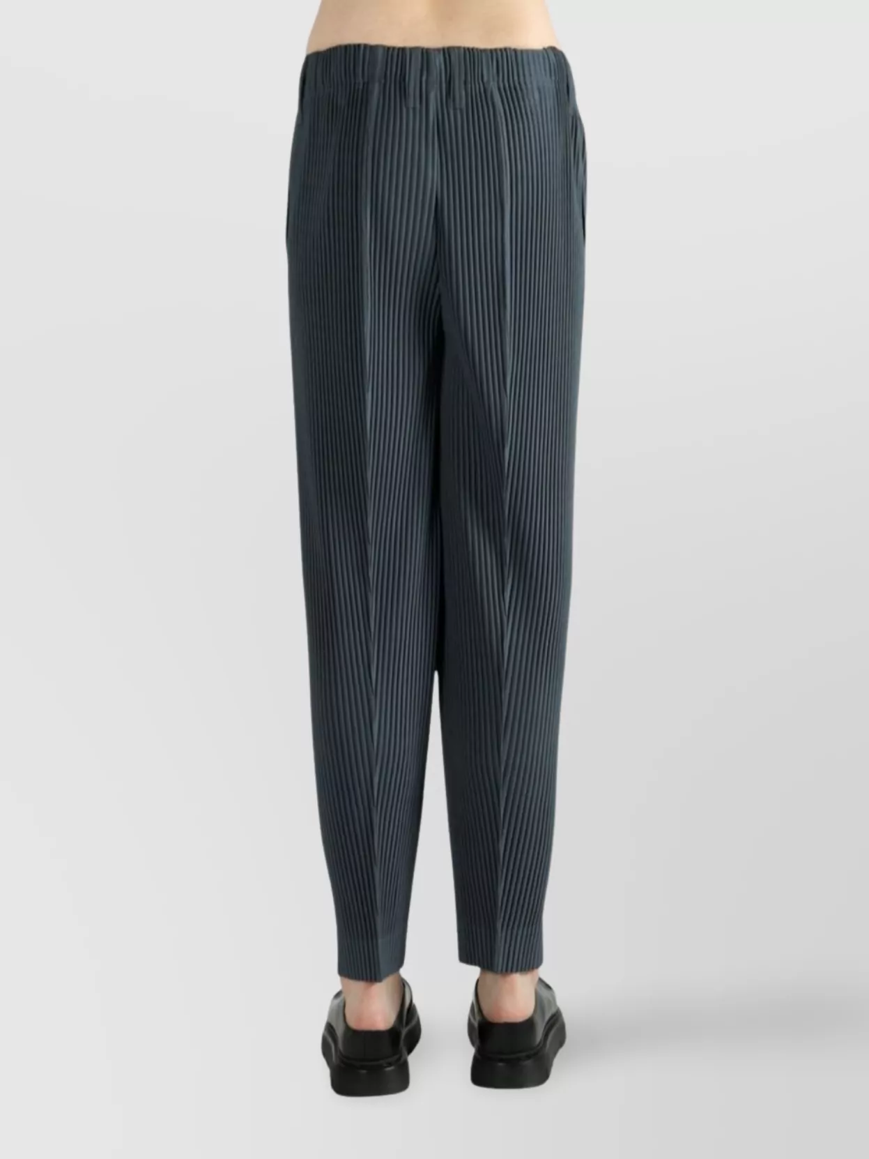 Homme Plisse Issey Miyake Cropped Pinstriped Straight Leg Trousers