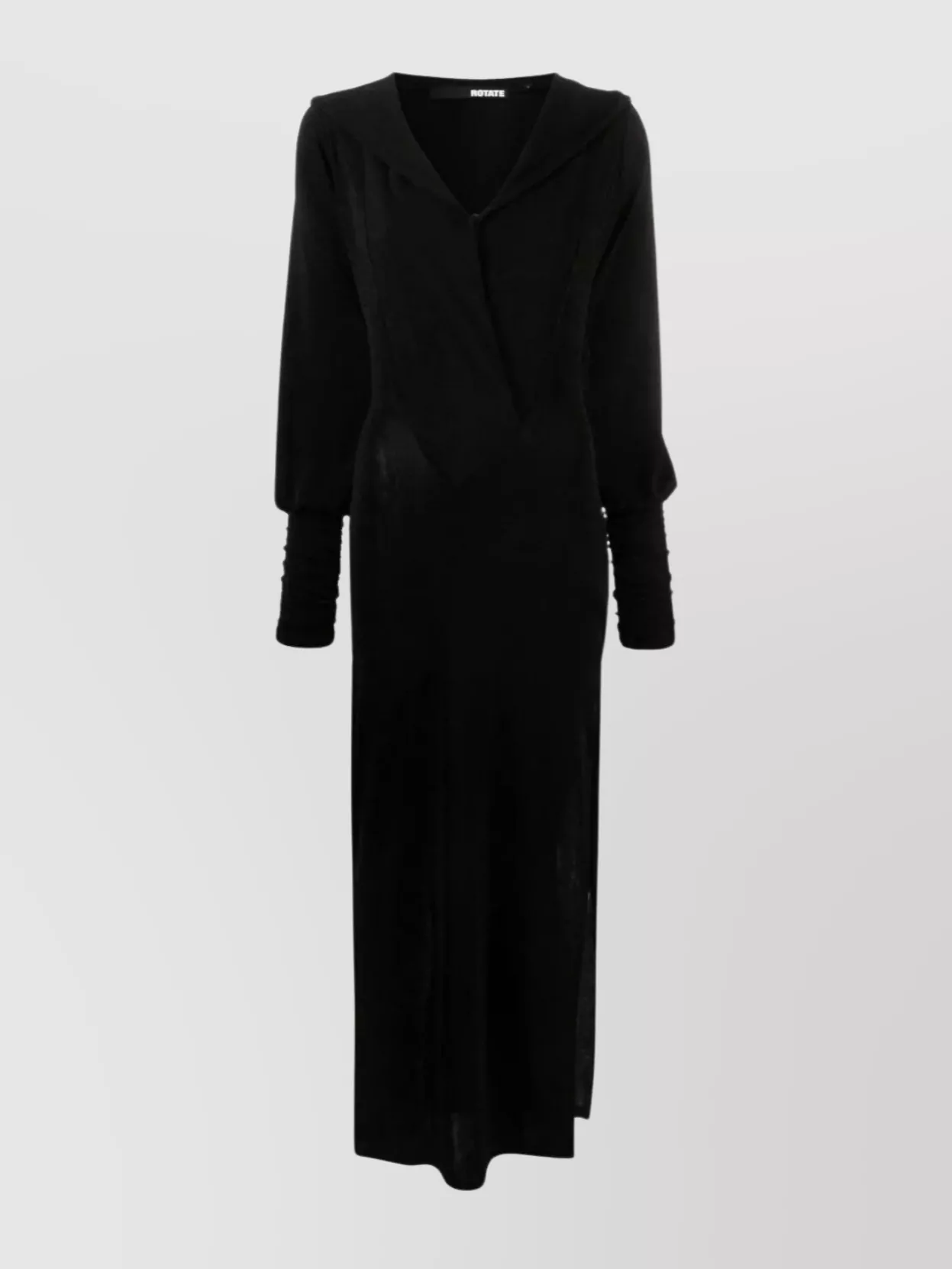 Rotate Hooded Maxi Dress With Deep V Neck