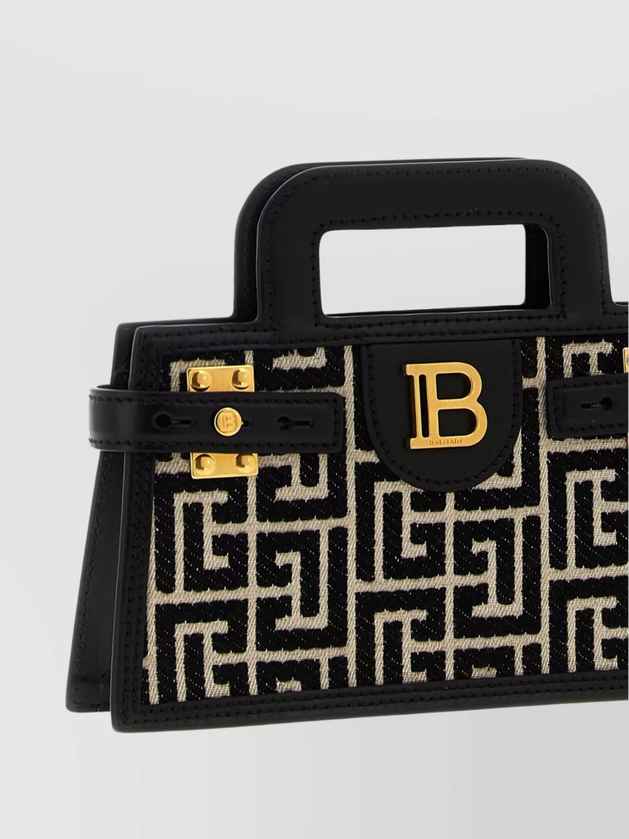 Balmain Small Geometric Pattern Handbag With Chain Strap