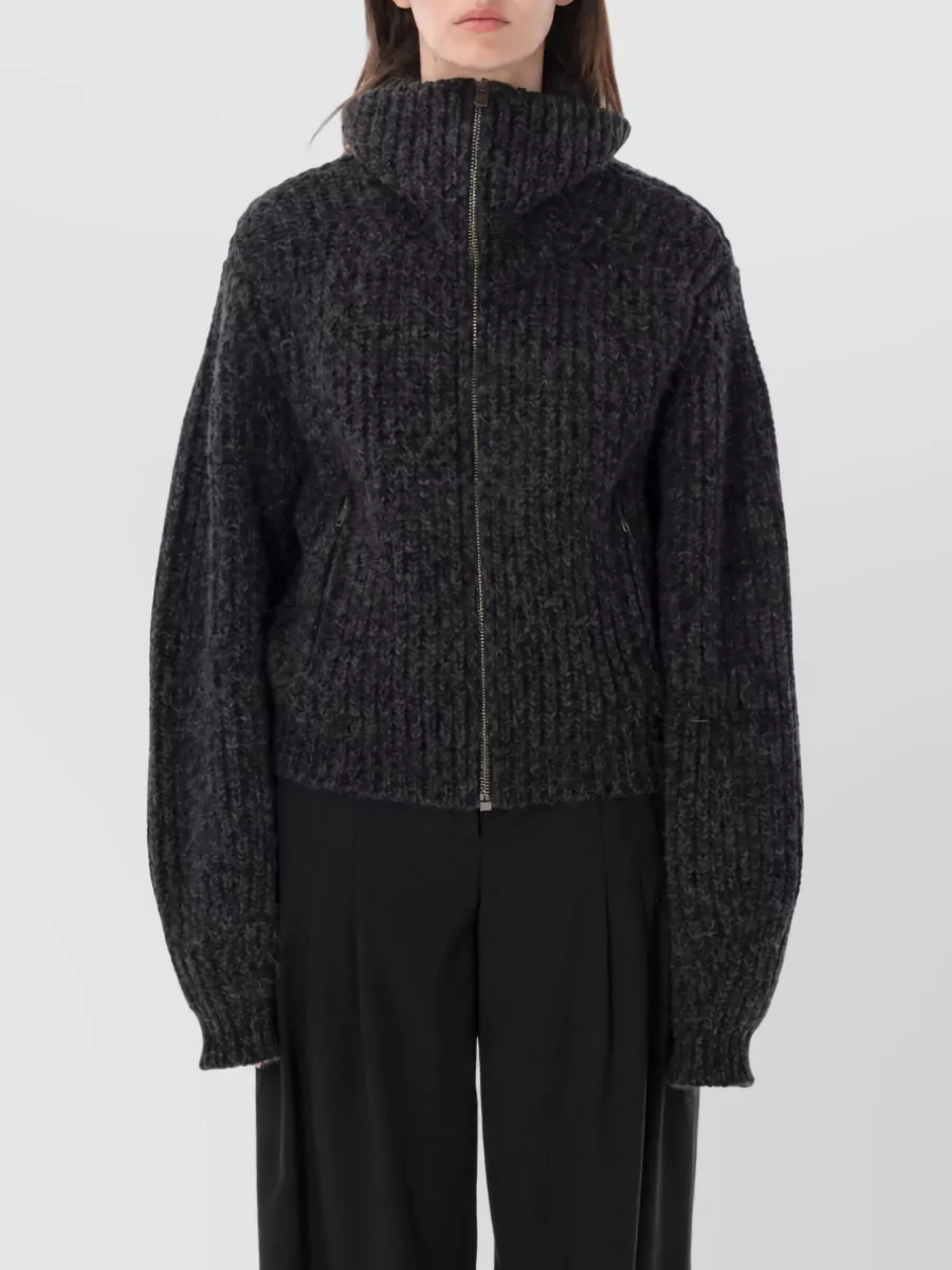 Lemaire alpaca yak oversized ribbed zip jacket