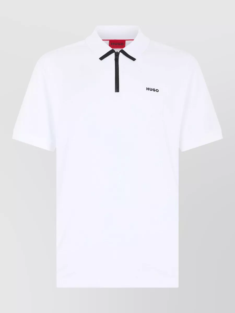 Boss Cotton Zipped Polo Shirt
