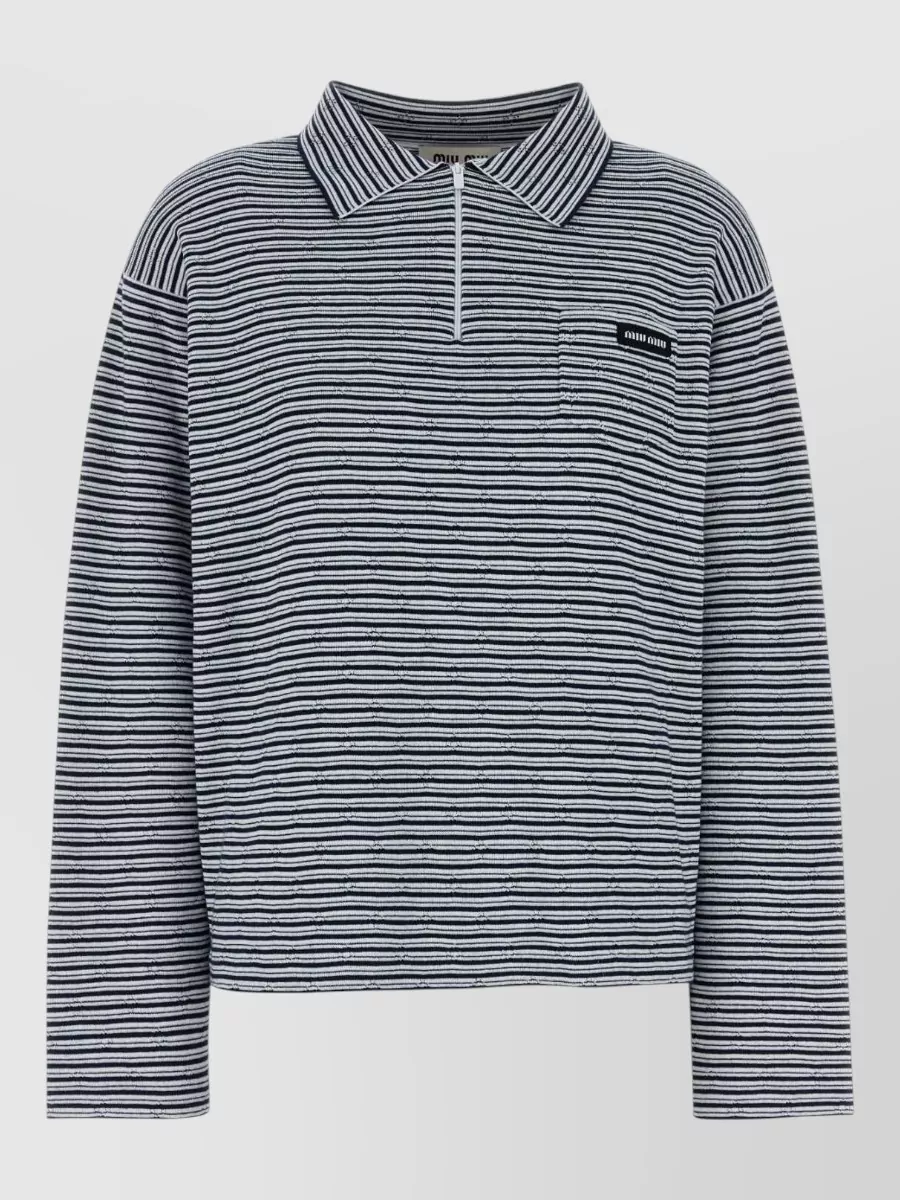 Miu Miu cashmere silk cotton polo shirt