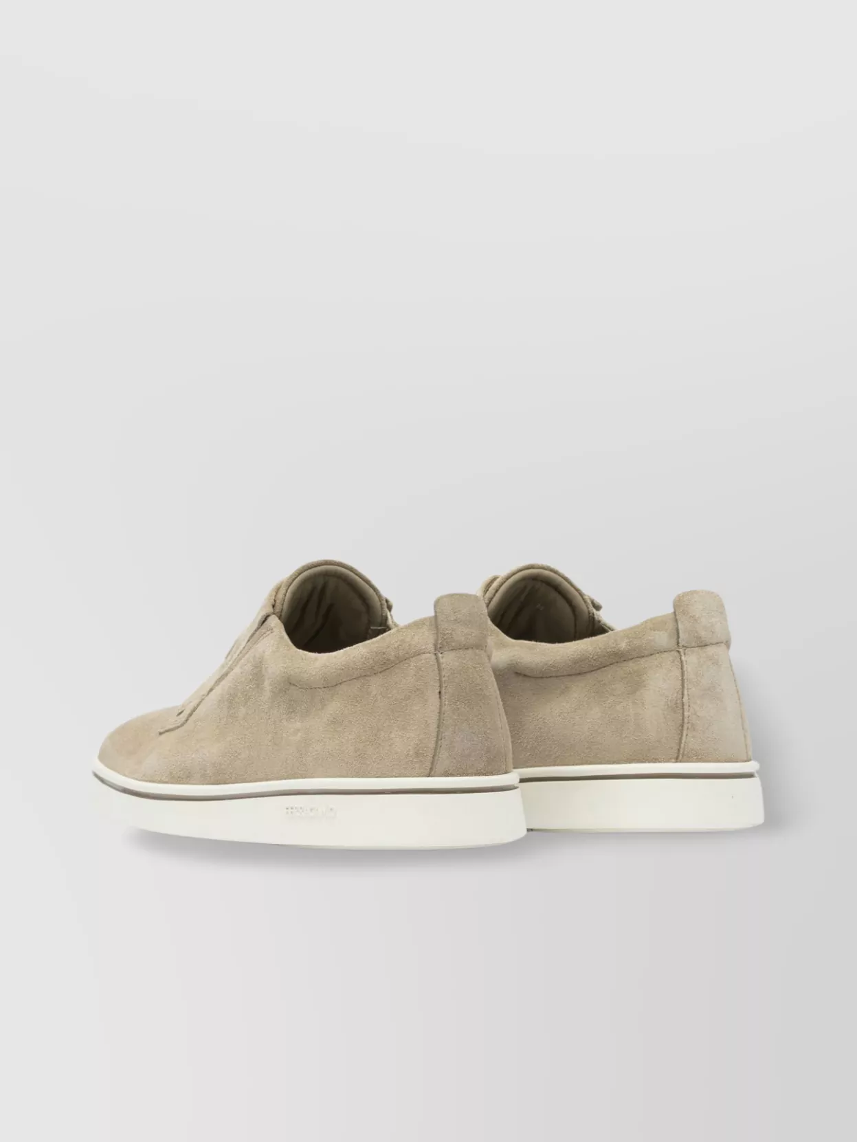 Ferragamo Round Toe Suede Loafers Rubber Sole