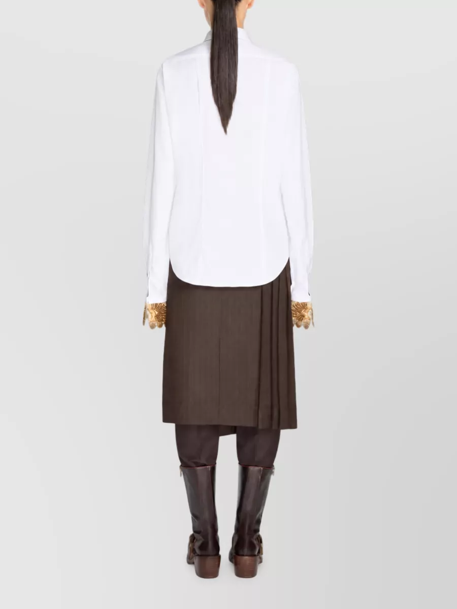 Dries Van Noten Embroidered Cotton Poplin Shirt
