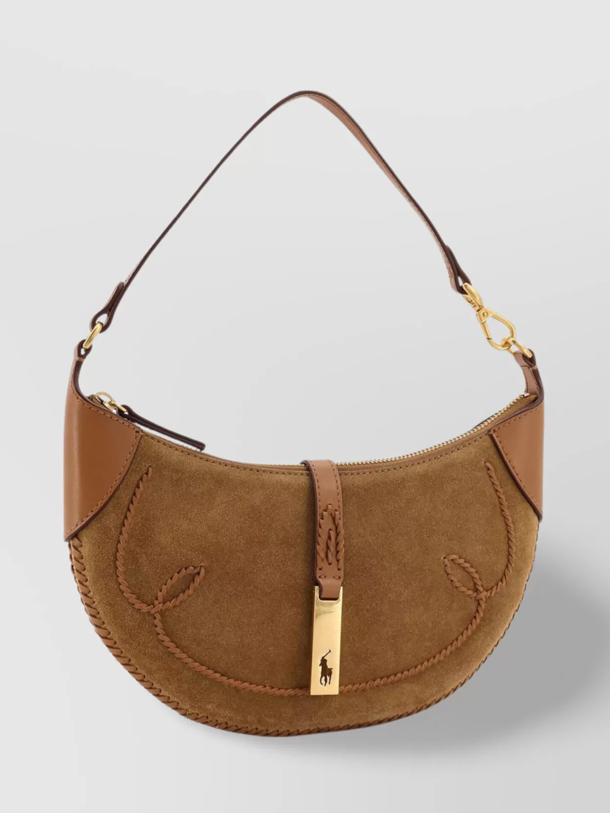 Polo Ralph Lauren Suede And Leather Shoulder Bag