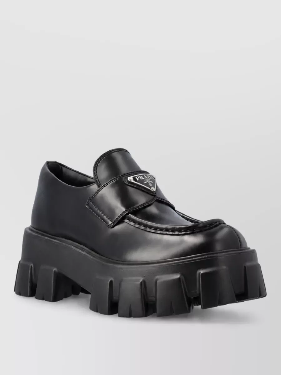 Prada leather loafers