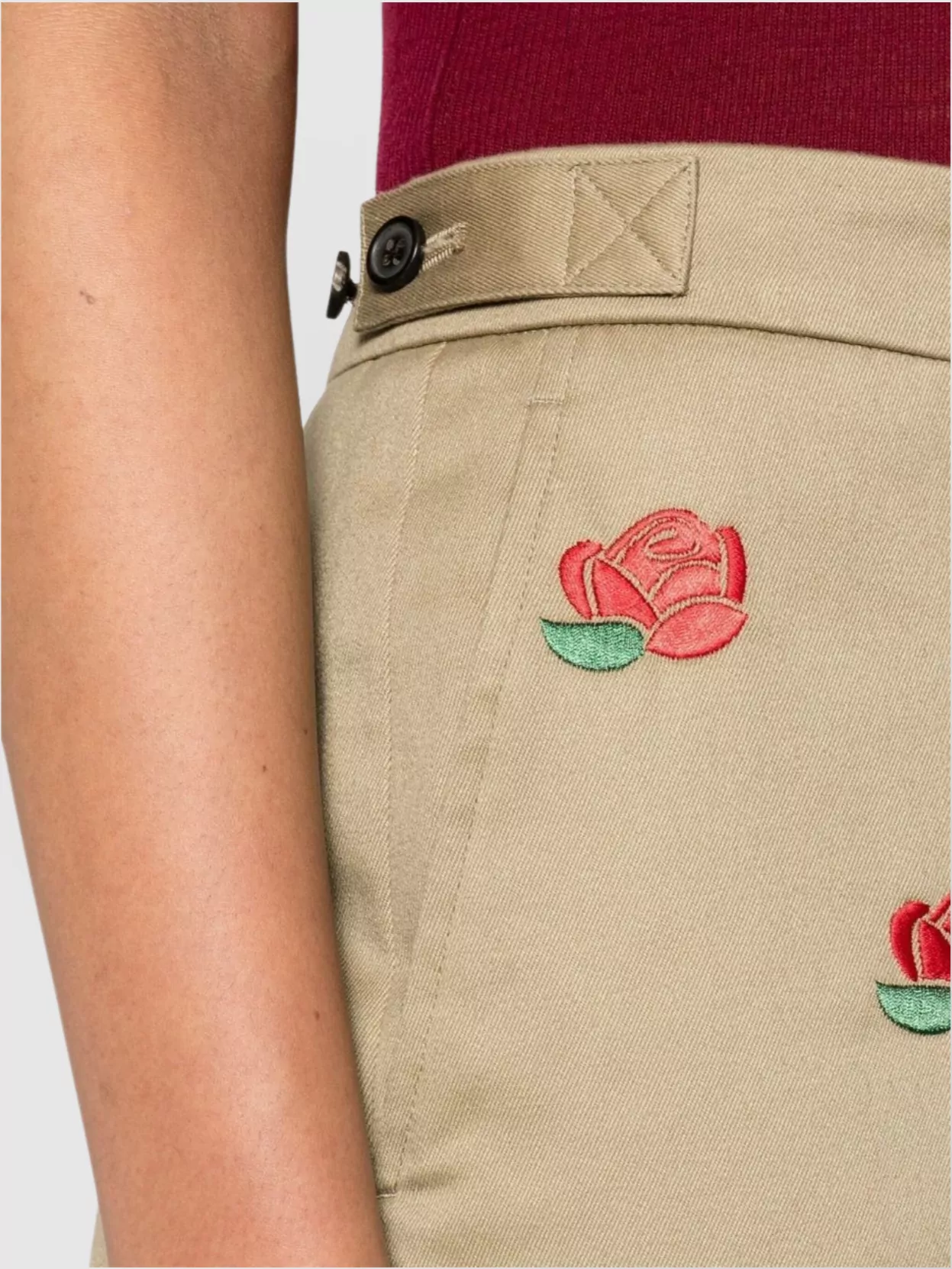 Thom Browne Embroidered Cotton Trousers Cropped Leg