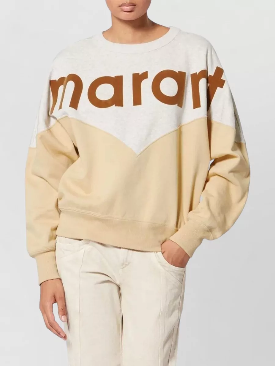 Isabel Marant Etoile Houston Colorblock Crewneck Sweatshirt Long Sleeves
