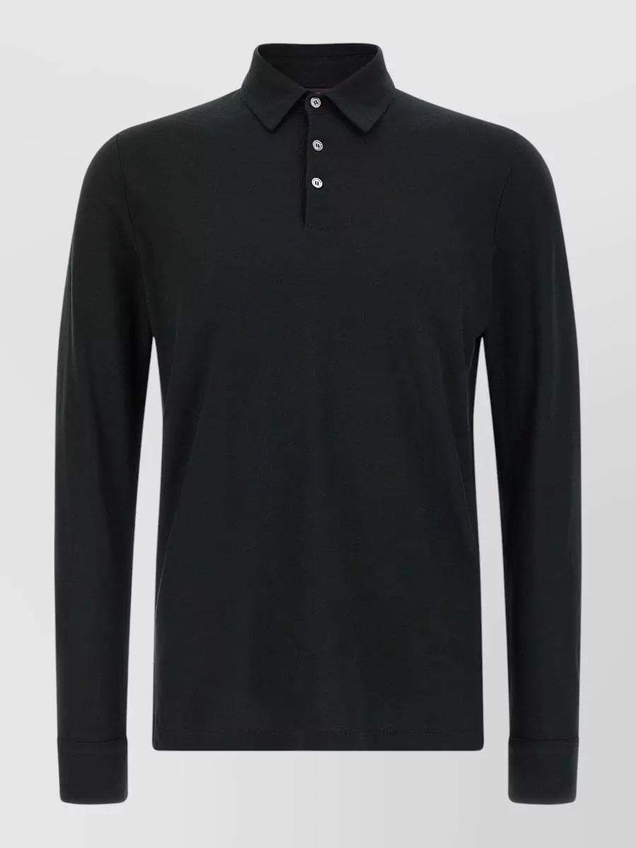 Zanone cotton long-sleeve polo shirt