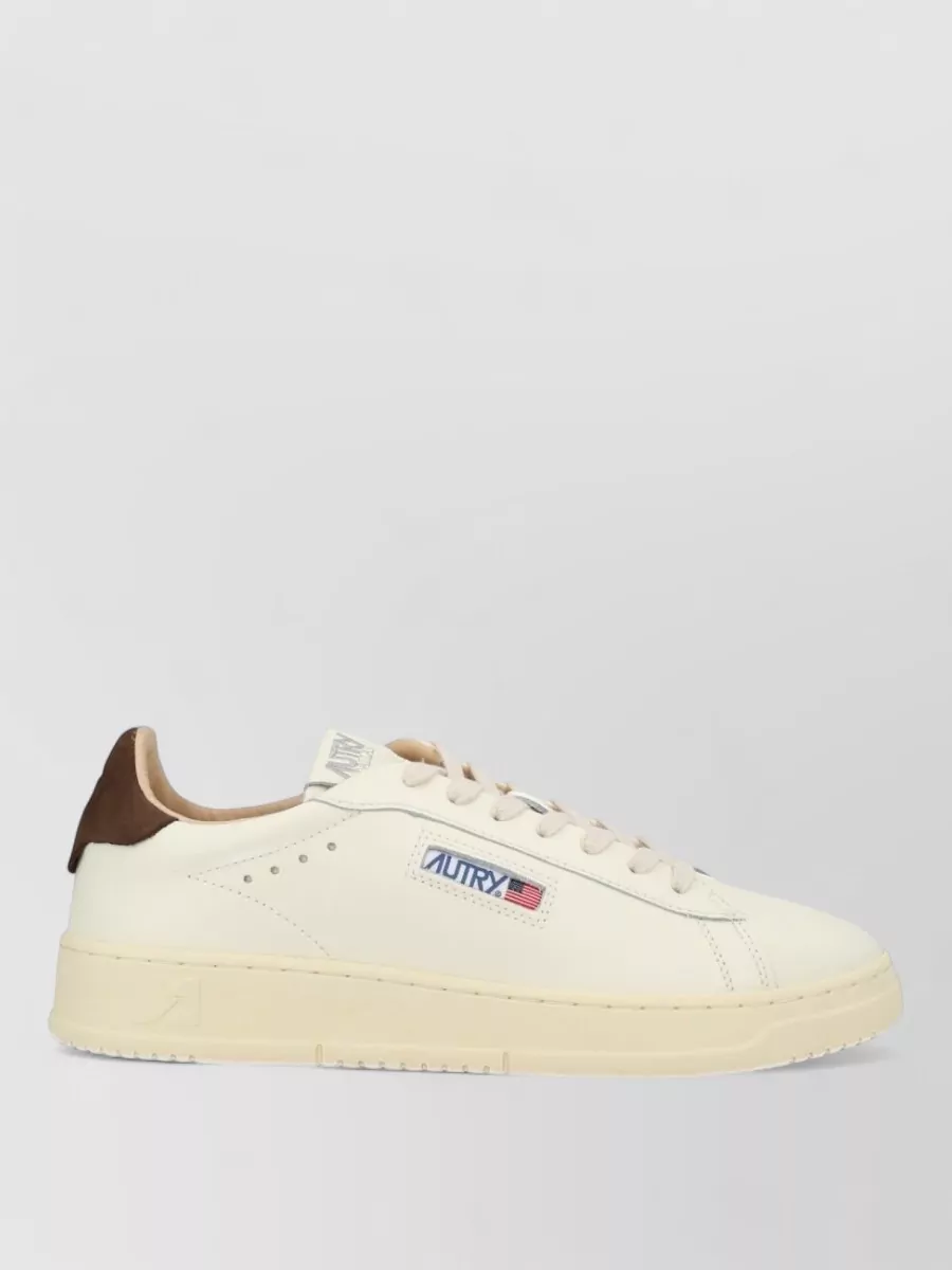 Autry Sneakers Round Toe Flat Sole Contrast Heel