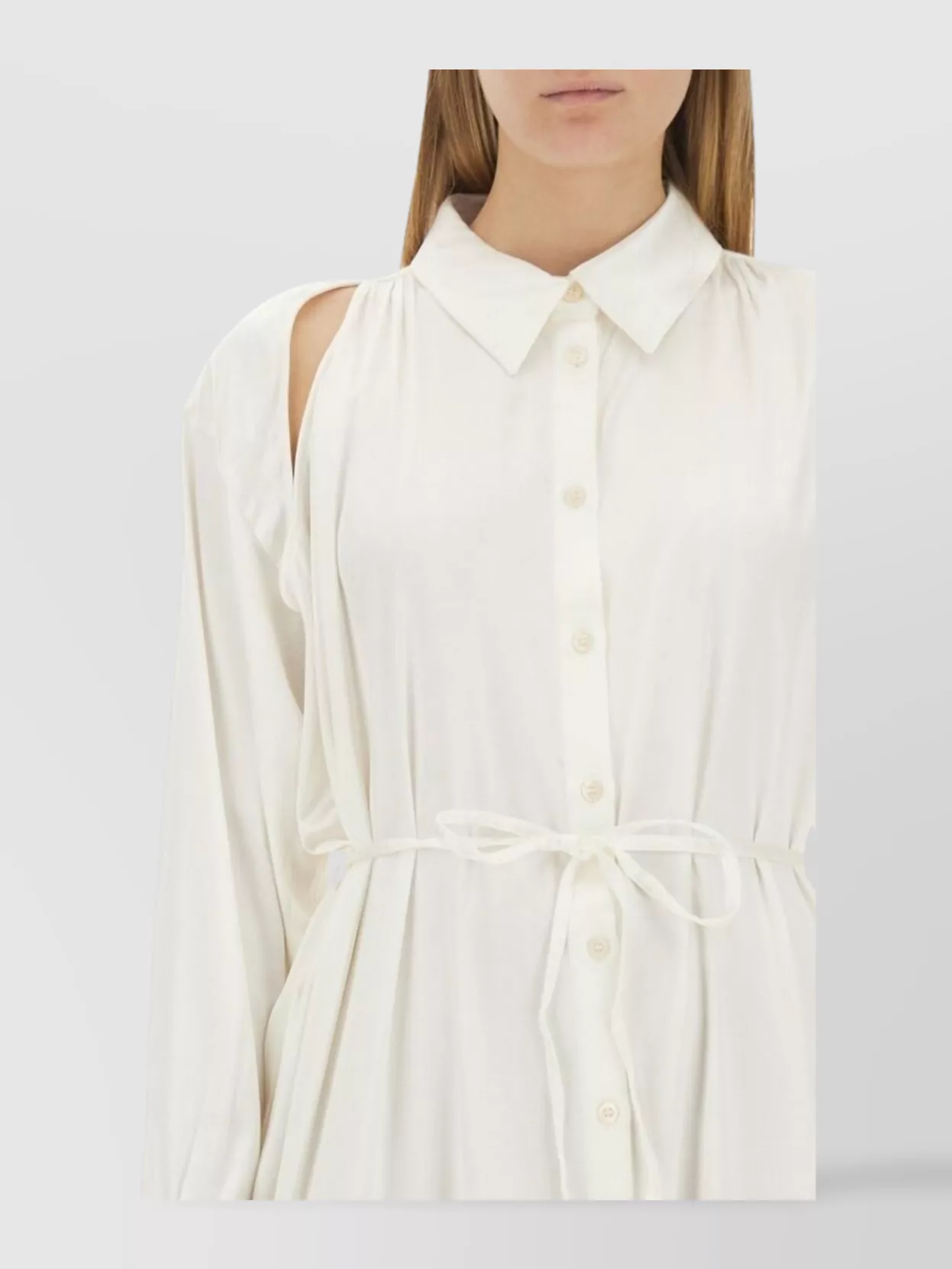 Acne Studios Asymmetric Hem Long Sleeve Dress