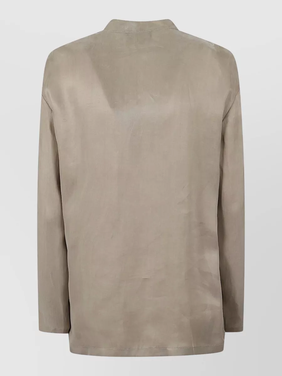 Emporio Armani Mandarin Collar Relaxed-Fit Shirt Jacket