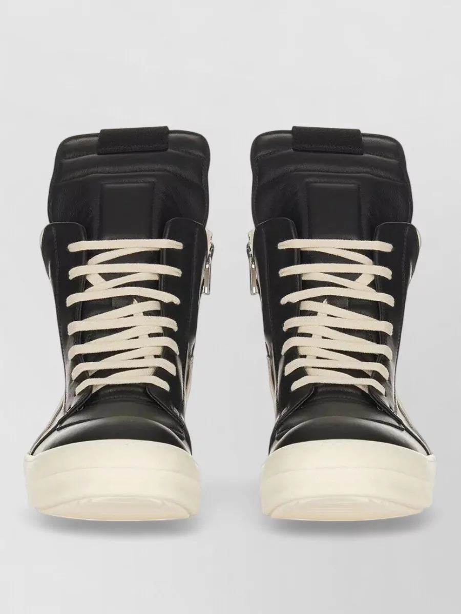 Rick Owens Leather High-Top Sneakers