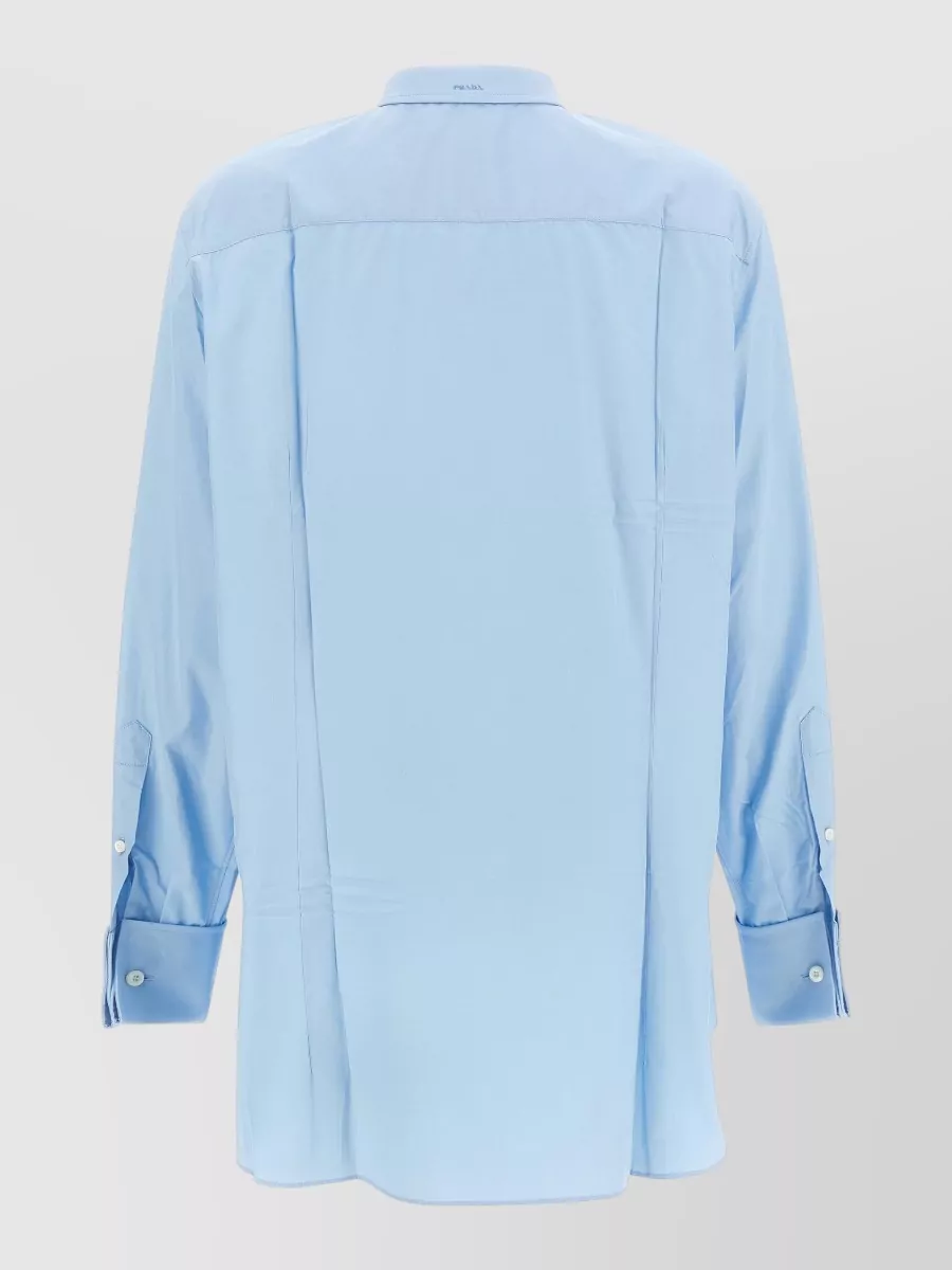 Prada cotton poplin pleated shirt