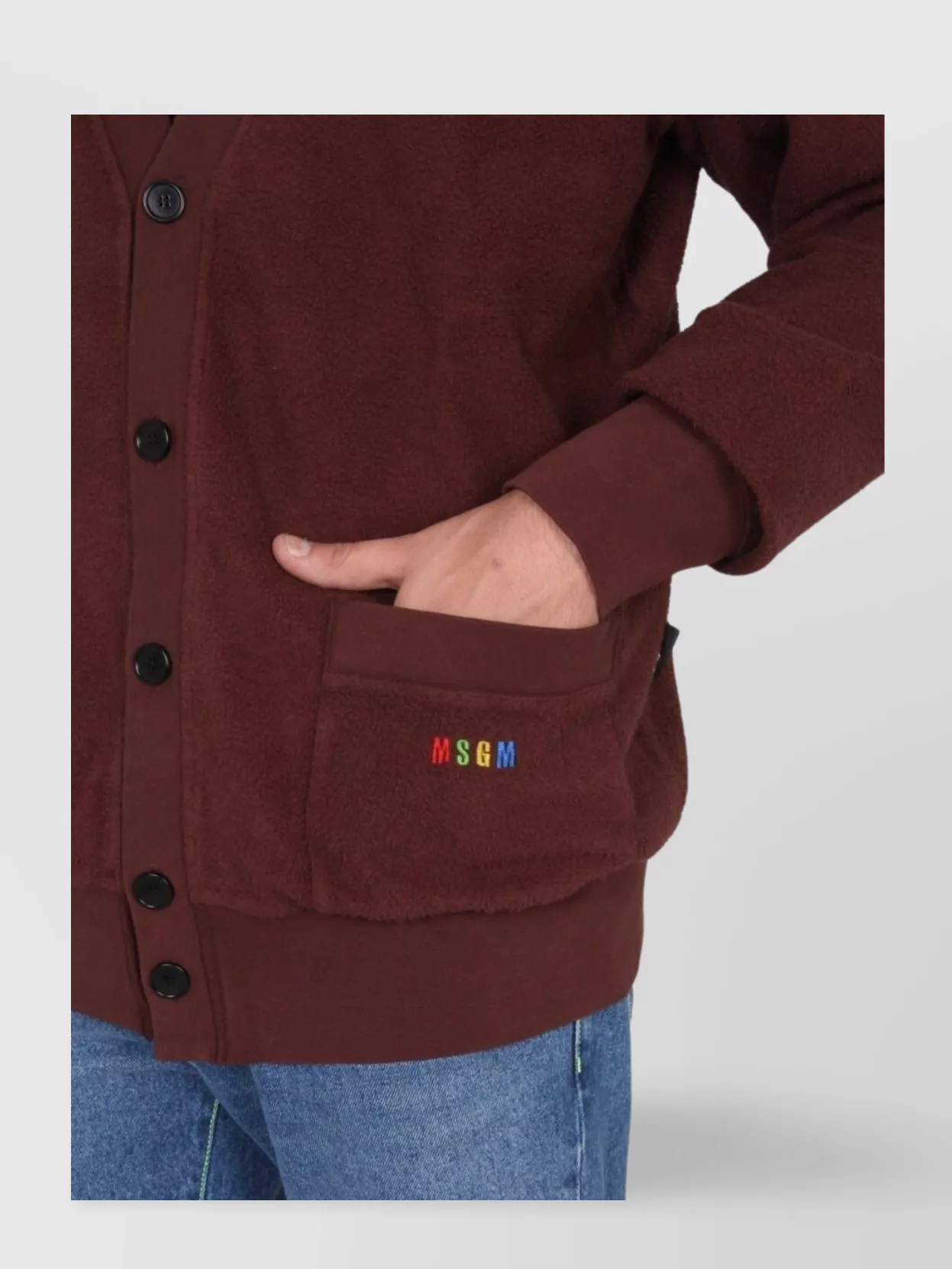 Msgm Classic V-neck Cardigan With Ribbed Accents