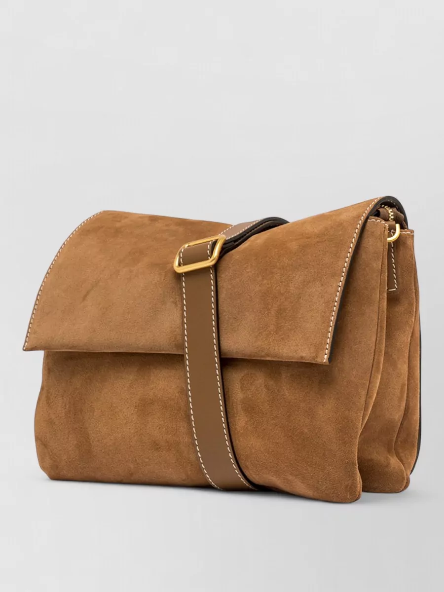 Gianni Chiarini Suede Crossbody Bag Adjustable Strap Detailing