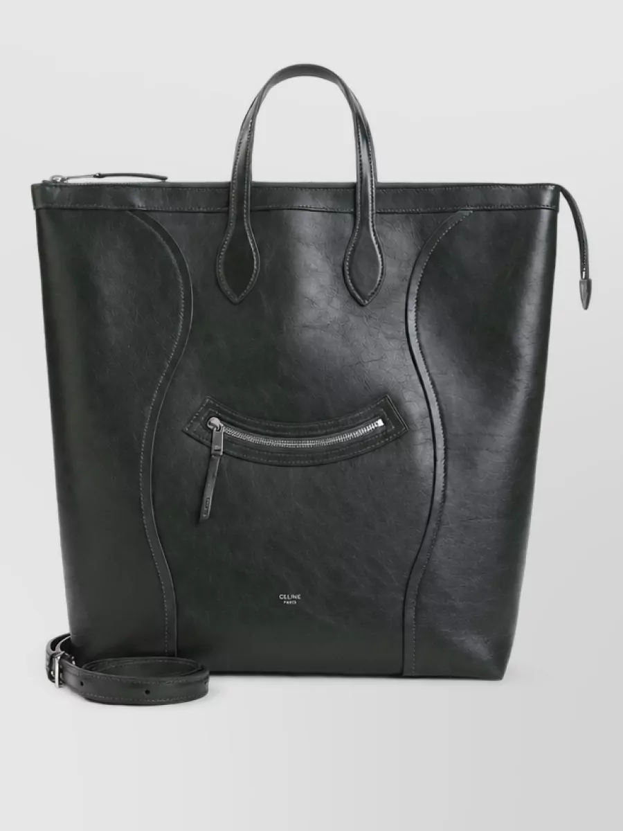 Celine calf leather medium cabas vertical tote bag