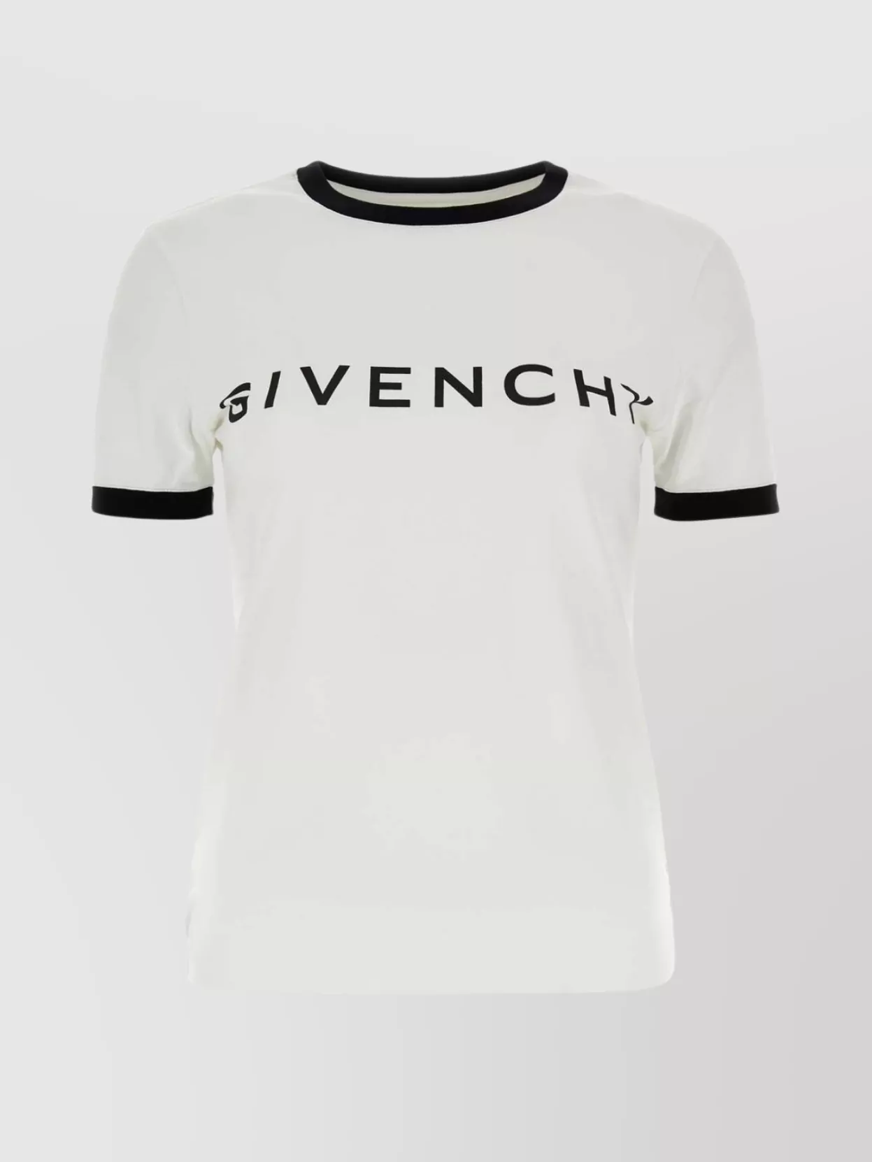 Shop Givenchy Cotton Crew Neck T-shirt With Short Sleeves And Contrast Trim In Black