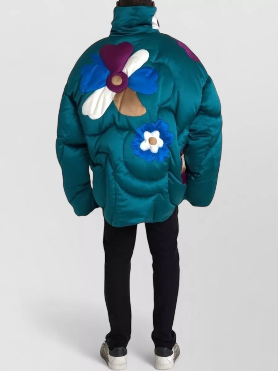 Dolce&Gabbana Floral Appliqué Oversized Puffer Jacket