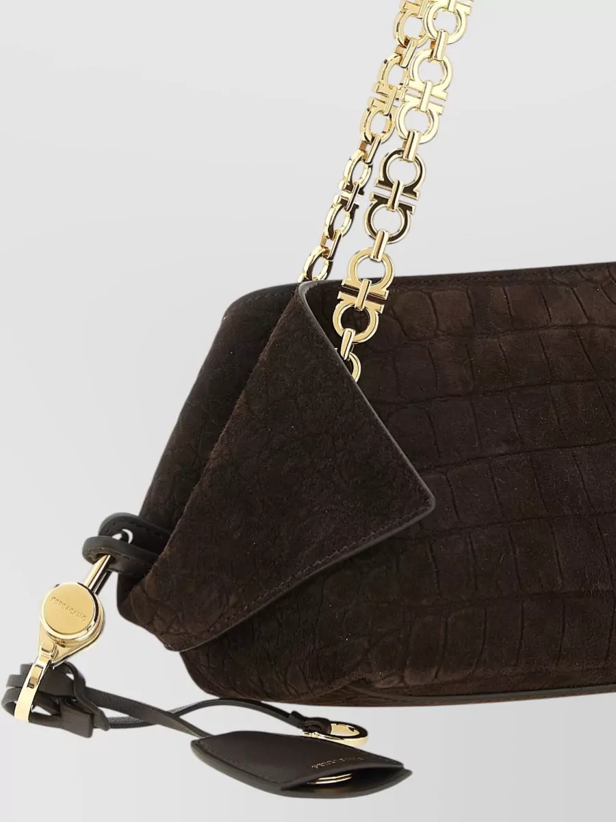 Ferragamo Gancini Small Leather Clutch Bag