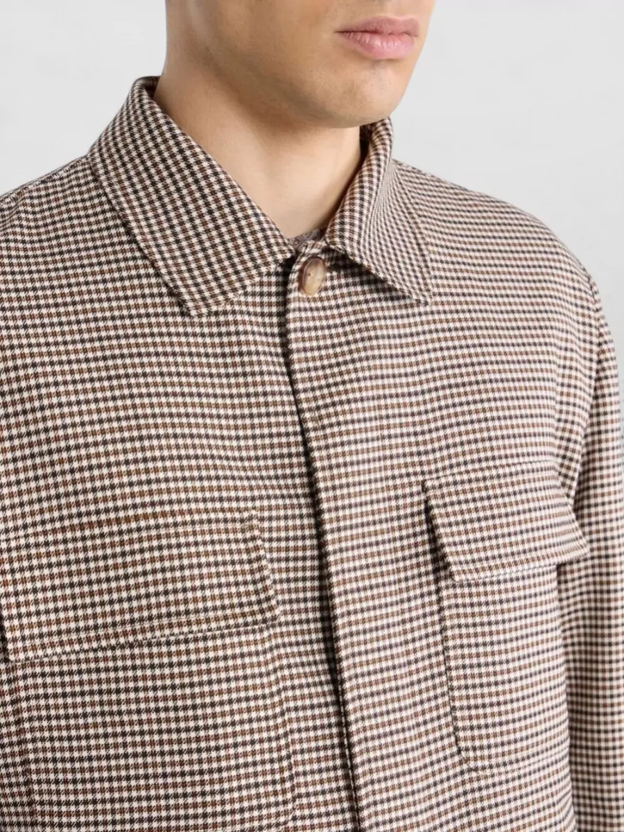 Etro Checked Shirt Jacket Chest Pockets Long Sleeves