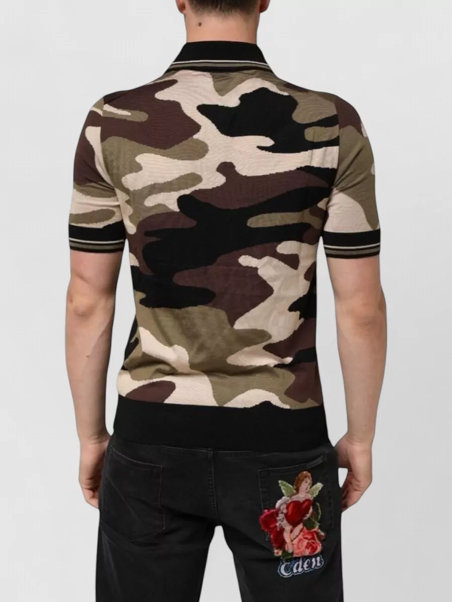 Dolce&Gabbana Silk Camouflage Polo Shirt