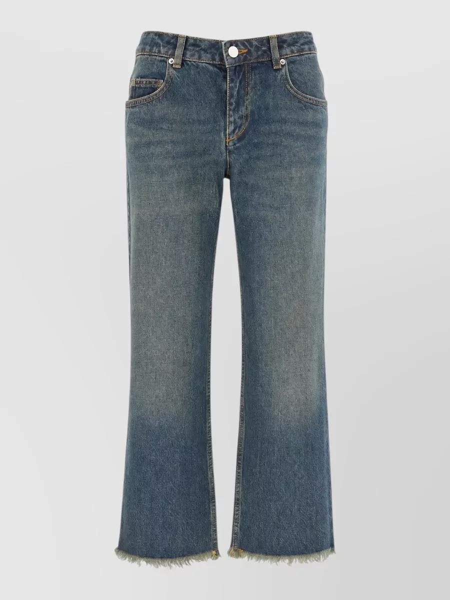 Isabel Marant Denim Pants Belt Loops Contrast Stitching