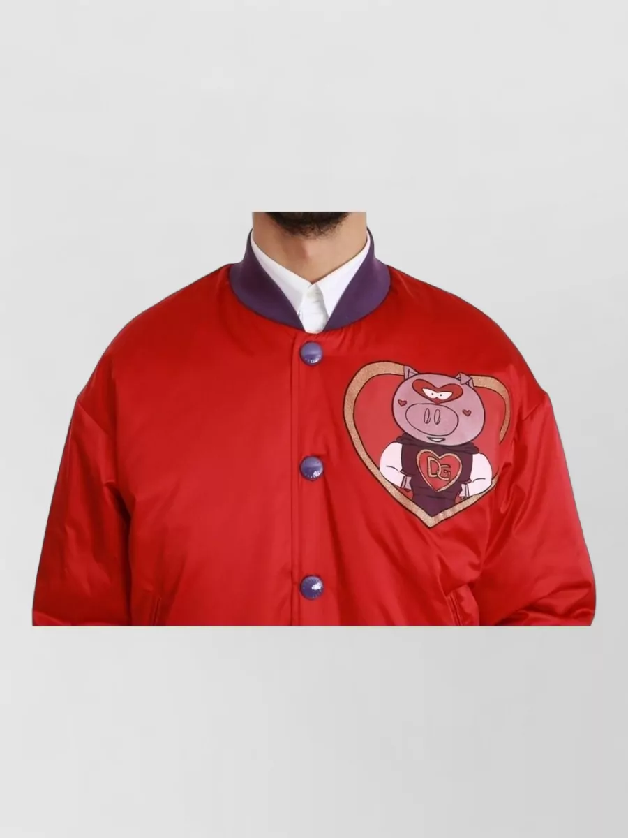 Dolce&Gabbana Satin Ribbed Bomber Jacket