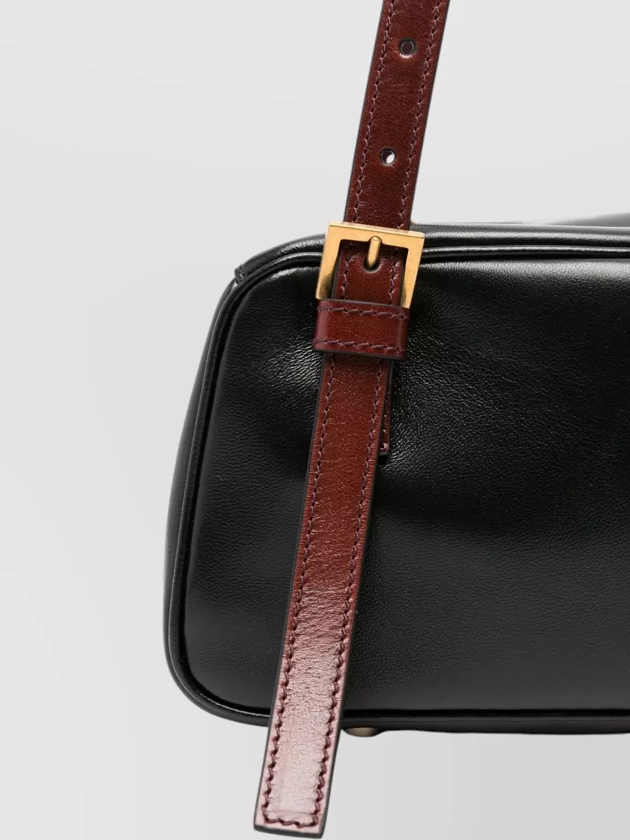 Versace Versace Tag Small Leather Shoulder Bag