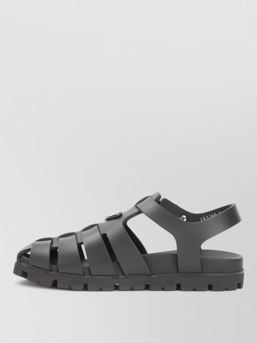 Prada Leather Cage Sandals