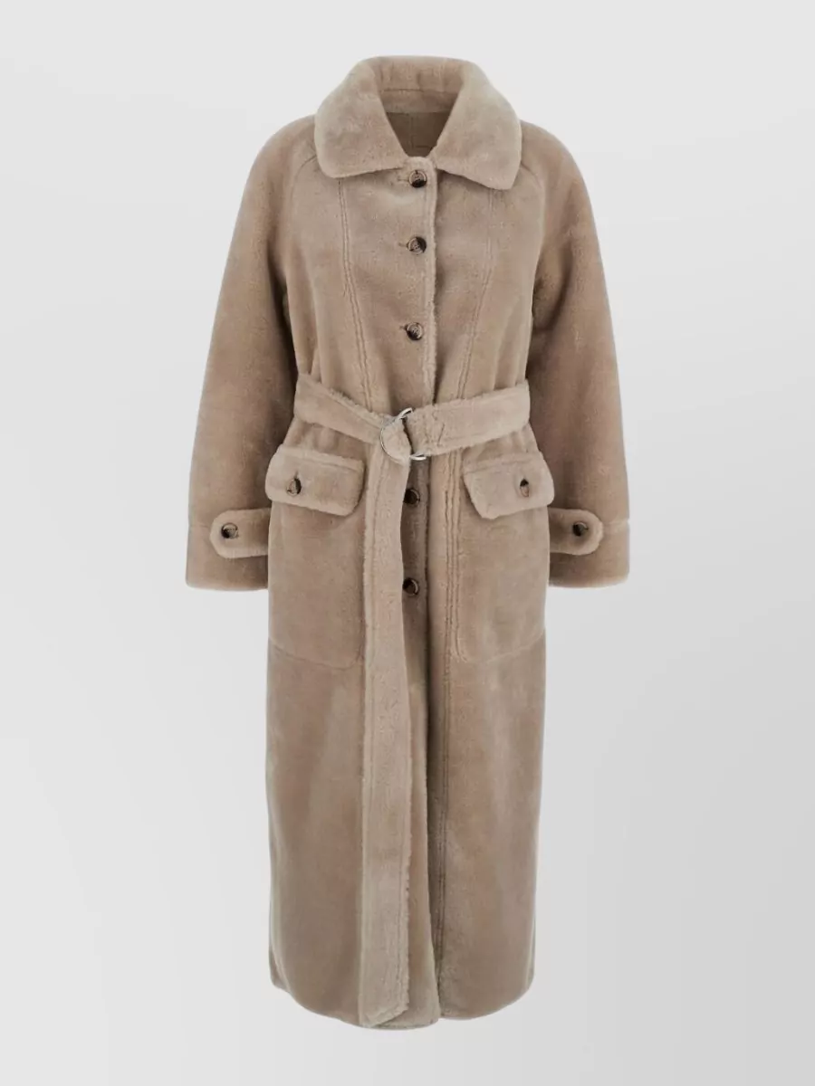 Urbancode Reversible Faux Fur Belted Long Coat