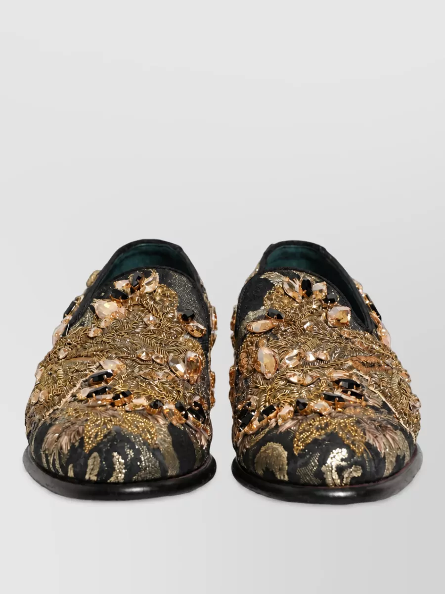 Dolce&Gabbana Leather Embellished Monk Shoes