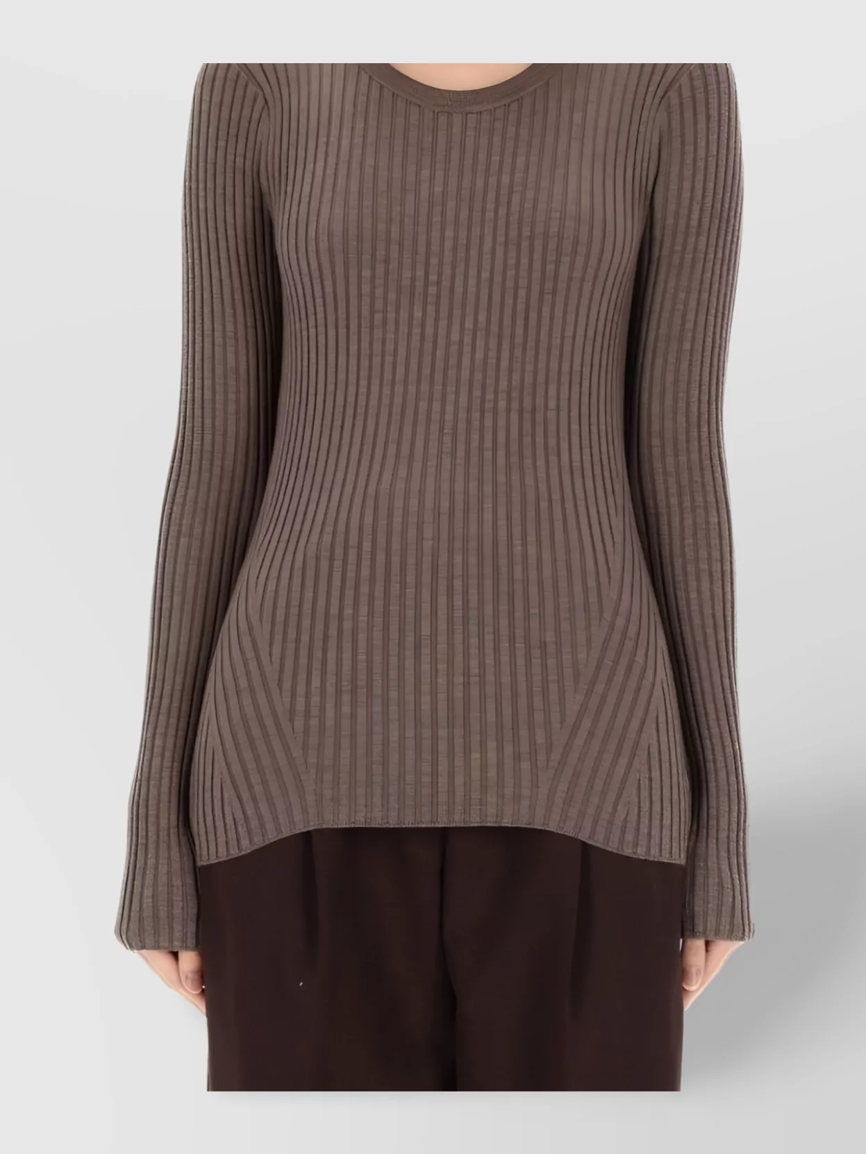 Helmut Lang Open Back Long Sleeve Ribbed Top