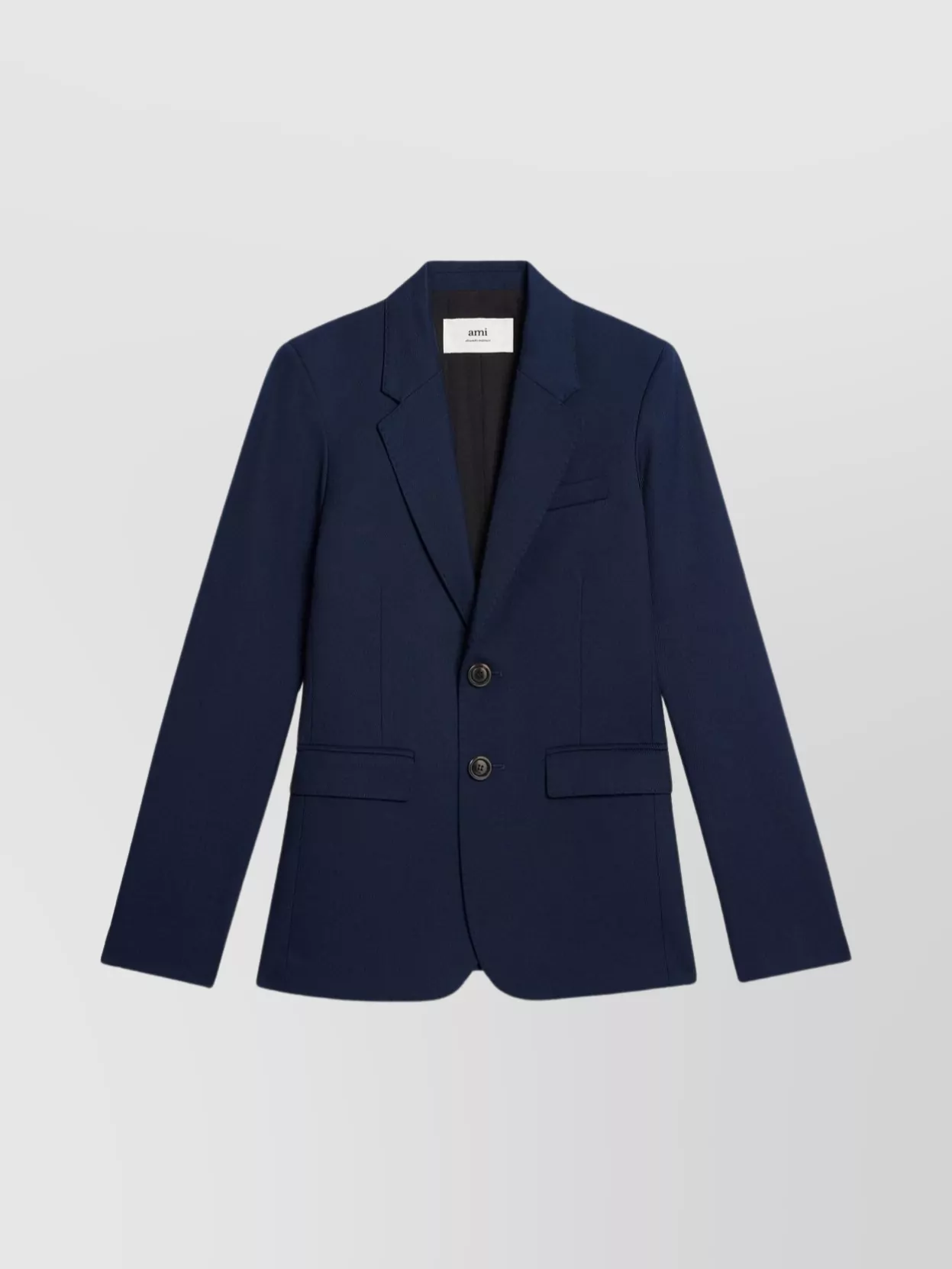 Shop Ami Alexandre Mattiussi Sophisticated Cotton-wool Blend Blazer In Blue