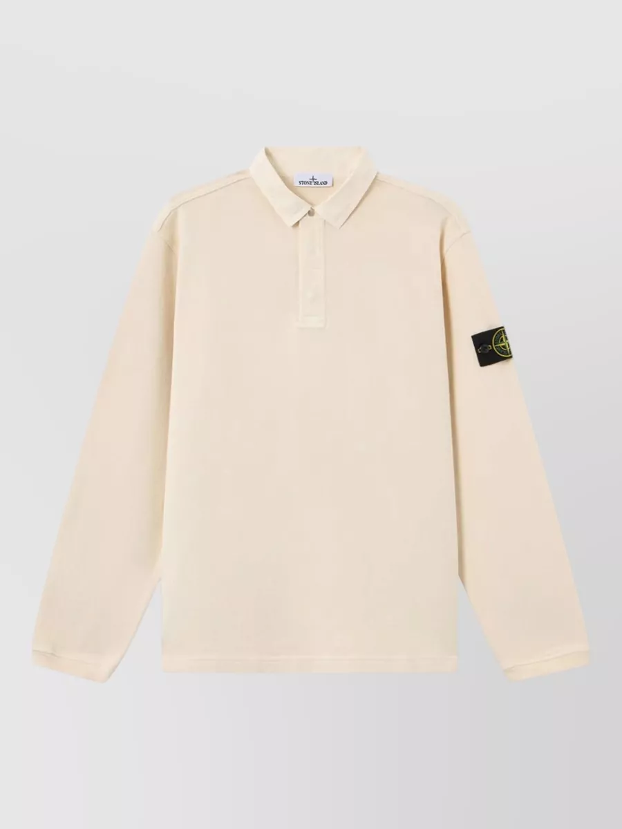 Stone Island cotton long-sleeve polo shirt