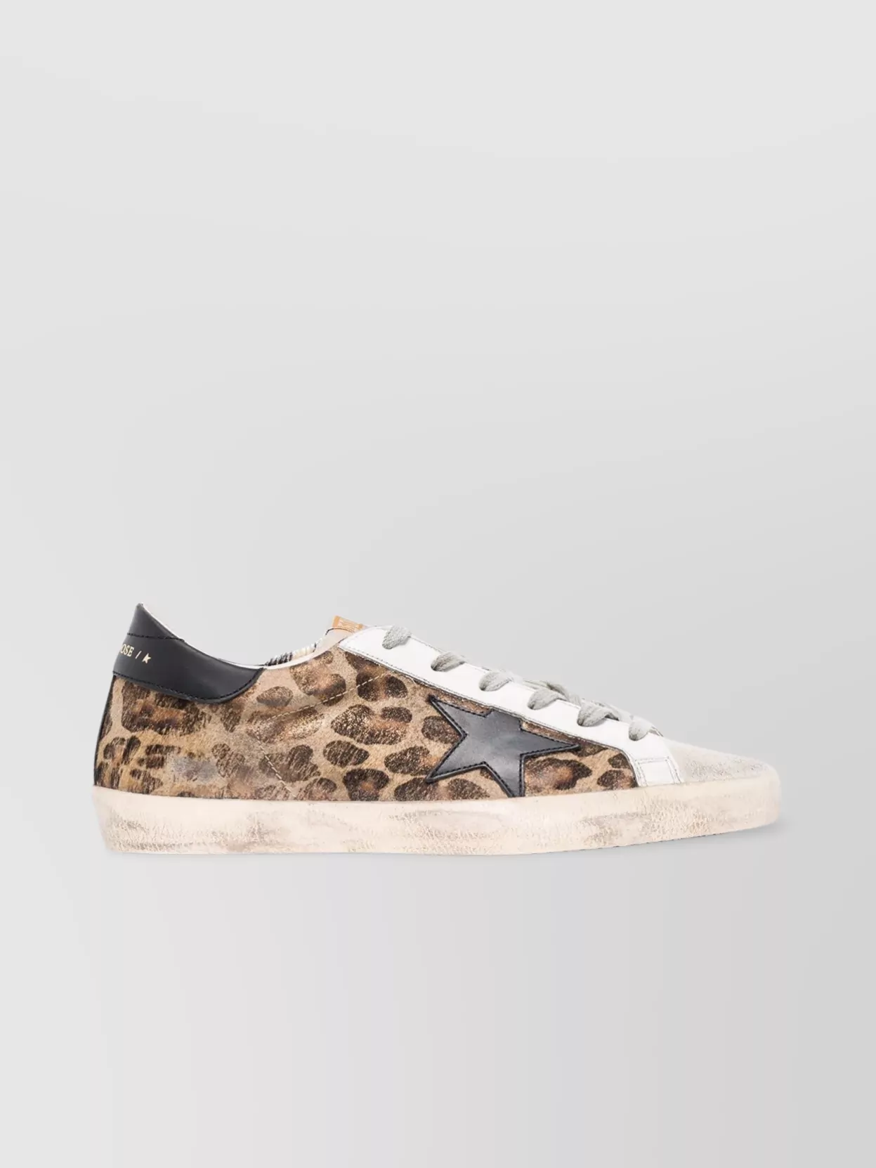 Shop Golden Goose Leopard Print Leather Sneakers In White