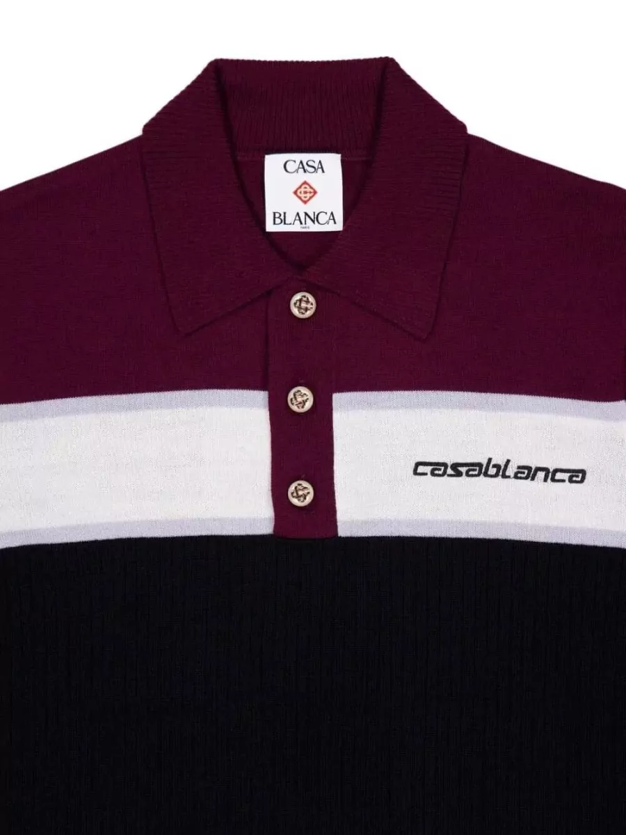 Casablanca Stripe Merino Polo Shirt