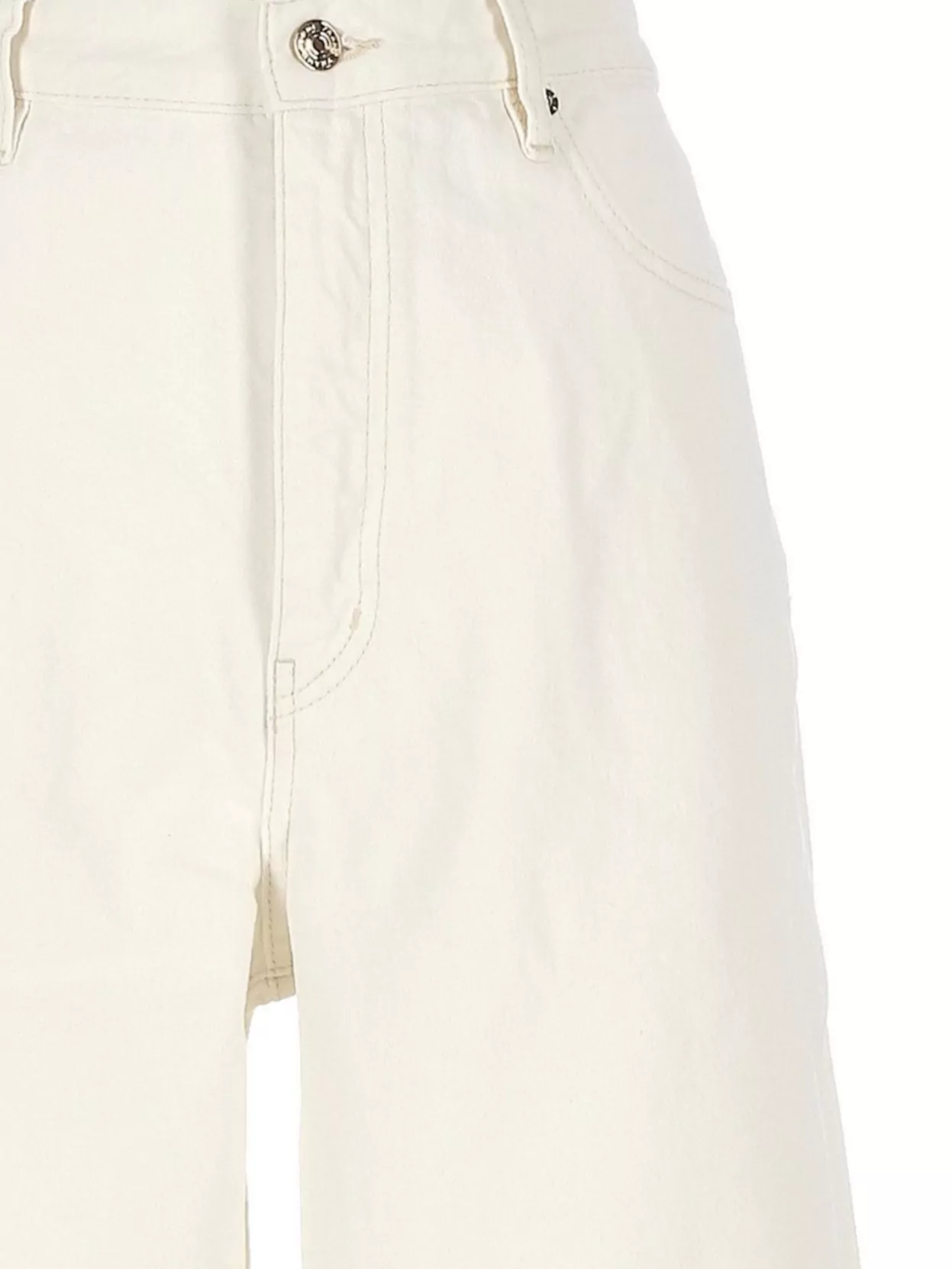 Frame White Front Button Zip Shorts