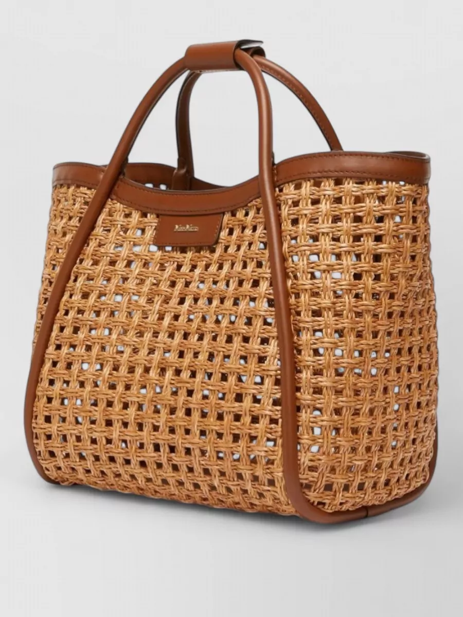 Max Mara Raffia Marine Tote Bag