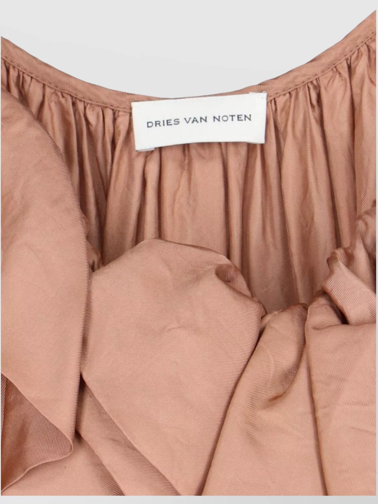 Dries Van Noten Light Brown Petticoat Dress With Ruffle