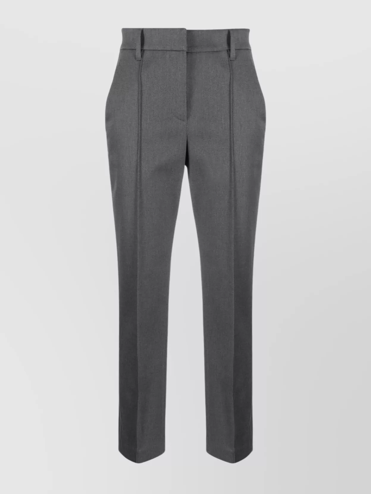 Brunello Cucinelli Tailored Dark Gray Trousers With High Waist Design In Gray