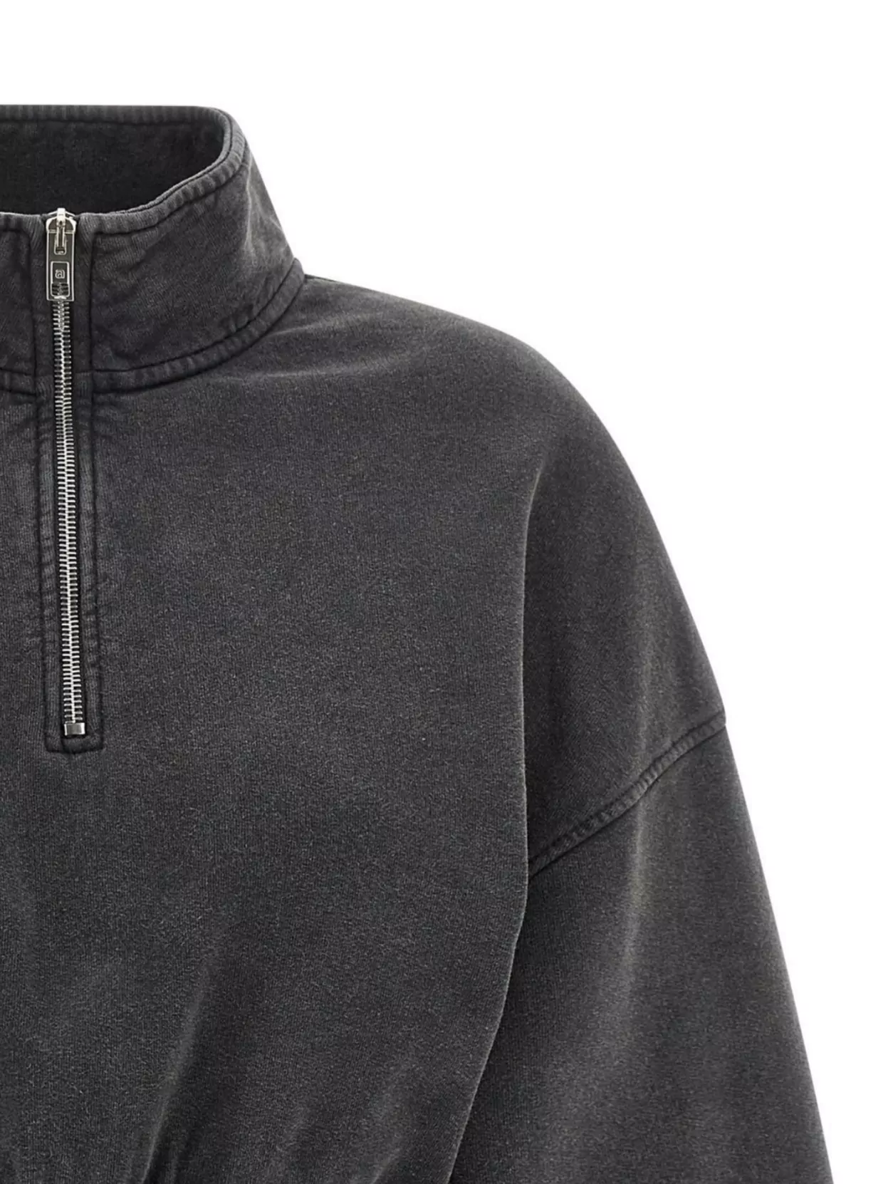 Alexander Wang High Collar Cropped Long Sleeve Top