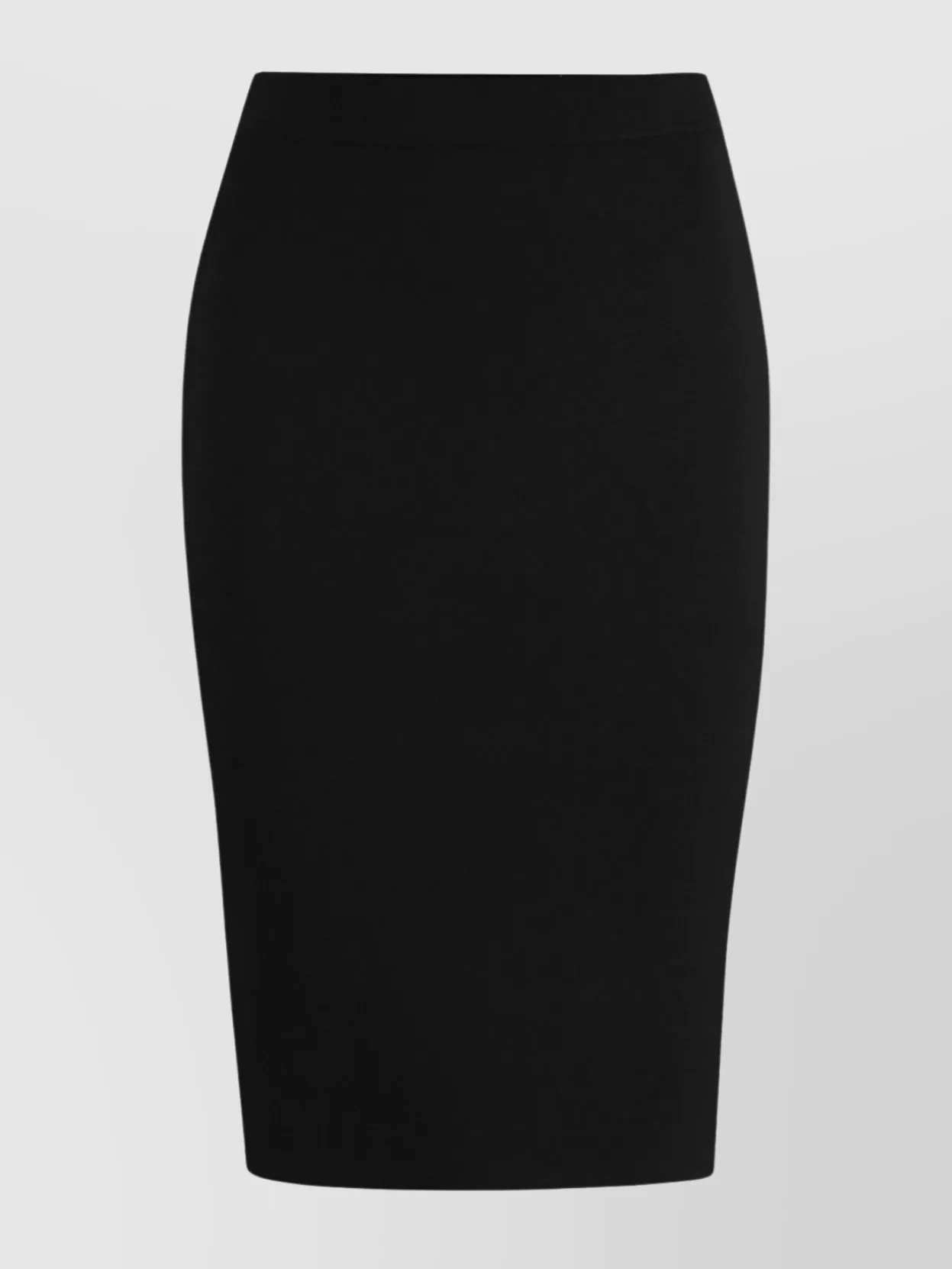 SAINT LAURENT HIGH-WAISTED WOOL PENCIL SKIRT WITH RIBBED EDGES