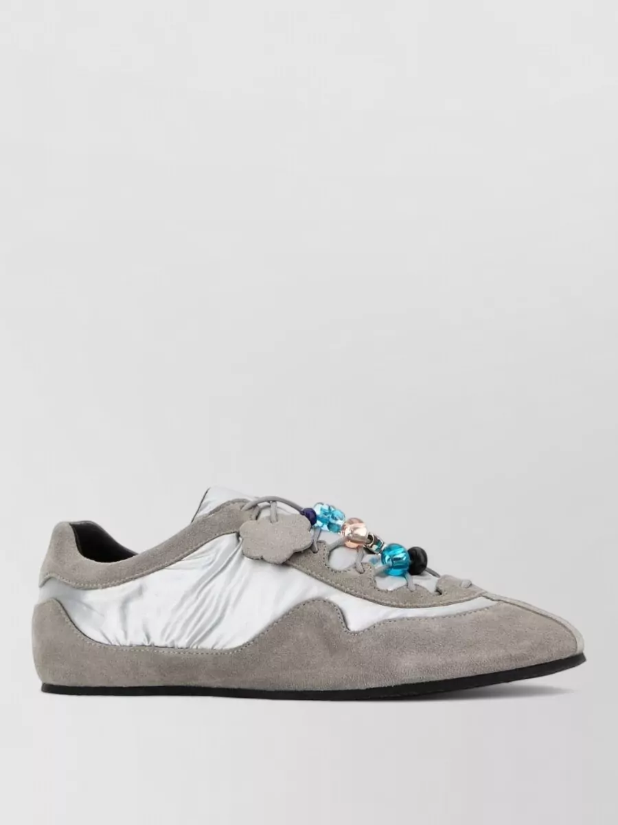 Cecilie Bahnsen suede leather low-top sneakers