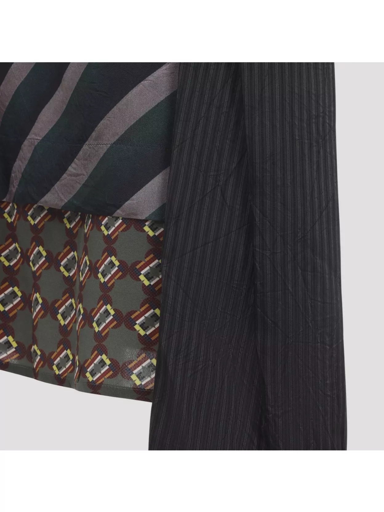 Dries Van Noten Asymmetric Layered Skirt Button Detail