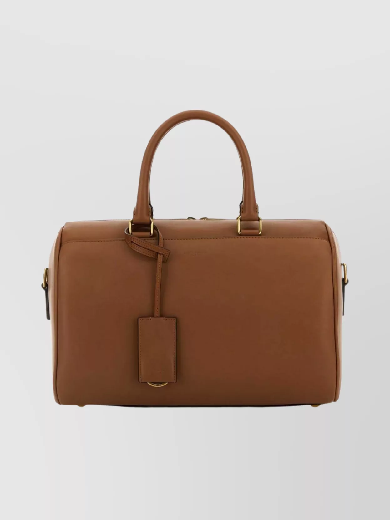 Saint Laurent Structured Leather Handbag Top Handles In Brown